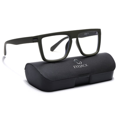 Eyejack Crossline Green Square Eyeglasses for Men & Women (2901FCL2085-C5)