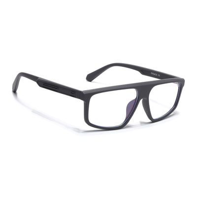 Eyejack Crossline Grey Rectangle Eyeglasses for Men & Women (2902FCL2088-C2)