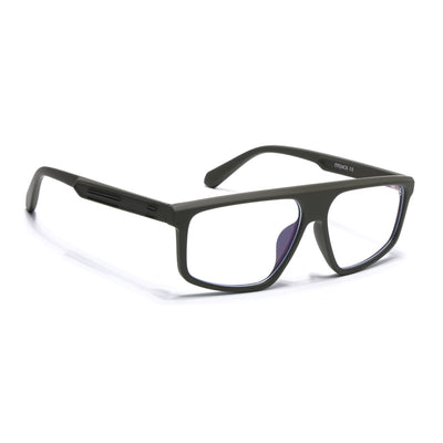 Eyejack Crossline Green Rectangle Eyeglasses for Men & Women (2902FCL2091-C5)