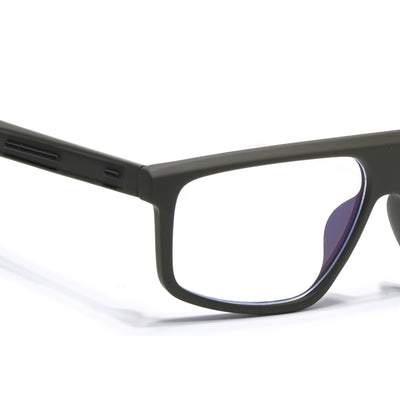 Eyejack Crossline Green Rectangle Eyeglasses for Men & Women (2902FCL2091-C5)