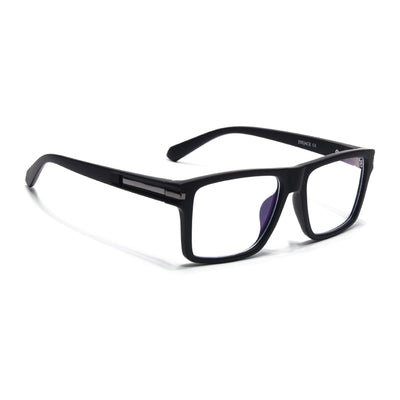 Eyejack Crossline Black Square Eyeglasses for Men & Women (2903FCL2093-C1)