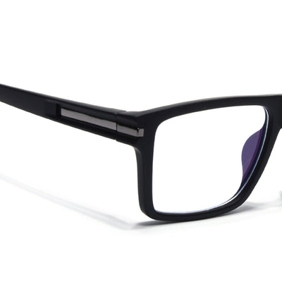 Eyejack Crossline Black Square Eyeglasses for Men & Women (2903FCL2093-C1)
