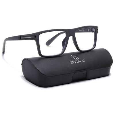 Eyejack Crossline Grey Square Eyeglasses for Men & Women (2903FCL2094-C2)