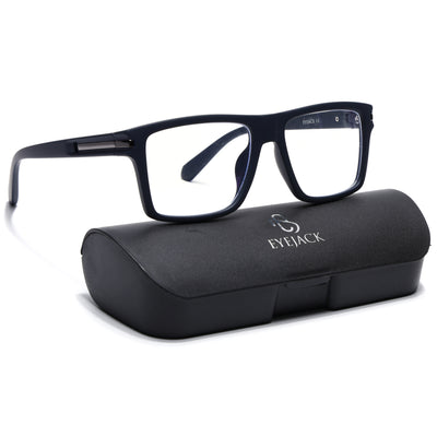 Eyejack Crossline Navy Blue Square Eyeglasses for Men & Women (2903FCL2095-C3)