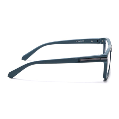 Eyejack Crossline Blue Square Eyeglasses for Men & Women (2903FCL2096-C4)