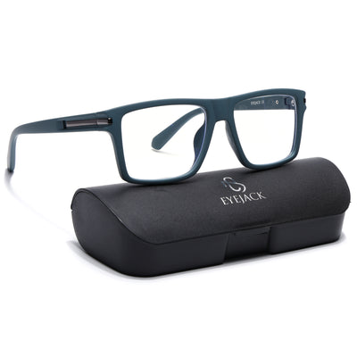 Eyejack Crossline Blue Square Eyeglasses for Men & Women (2903FCL2096-C4)