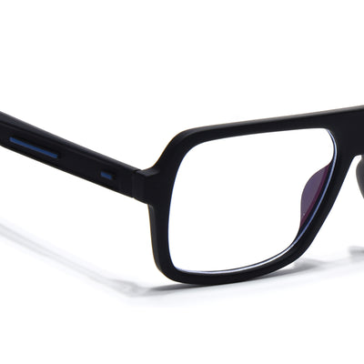 Eyejack Crossline Black Wayfarer Eyeglasses for Men & Women (2904FCL2099-C1)