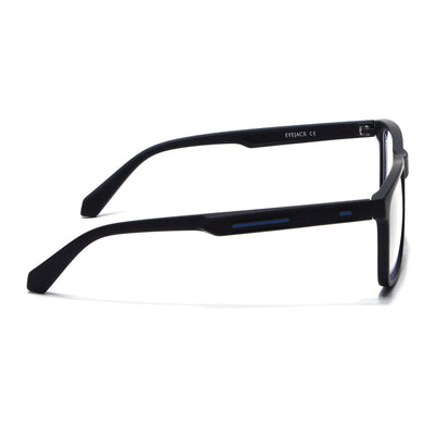 Eyejack Crossline Black Square Eyeglasses for Men & Women (2905FCL2105-C1)