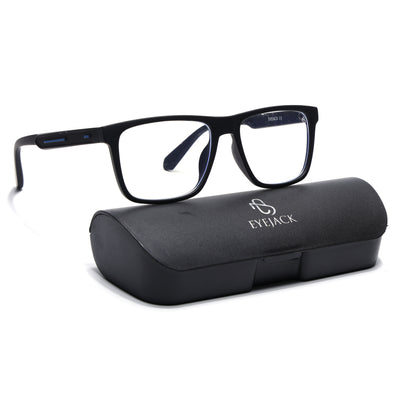 Eyejack Crossline Black Square Eyeglasses for Men & Women (2905FCL2105-C1)