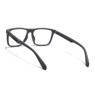 Eyejack Crossline Grey Square Eyeglasses for Men & Women (2905FCL2106-C2)