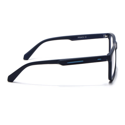 Eyejack Crossline Navy Blue Square Eyeglasses for Men & Women (2905FCL2107-C3)
