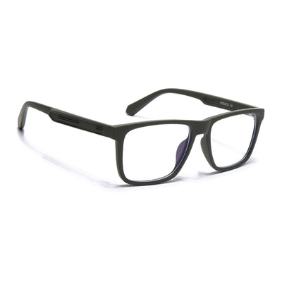Eyejack Crossline Green Square Eyeglasses for Men & Women (2905FCL2109-C5)