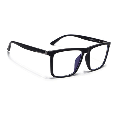 Eyejack Crossline Black Square Eyeglasses for Men & Women (2906FCL2111-C1)