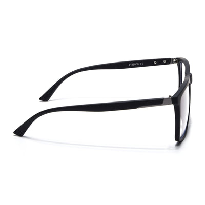 Eyejack Crossline Black Square Eyeglasses for Men & Women (2906FCL2111-C1)