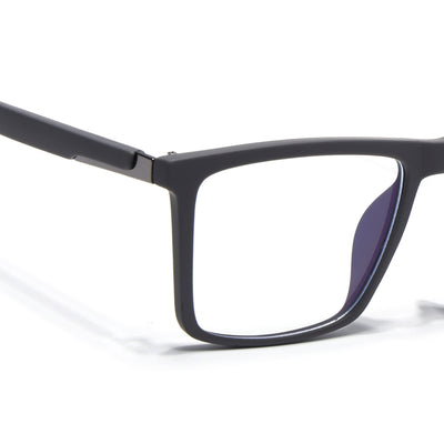 Eyejack Crossline Grey Square Eyeglasses for Men & Women (2906FCL2112-C2)