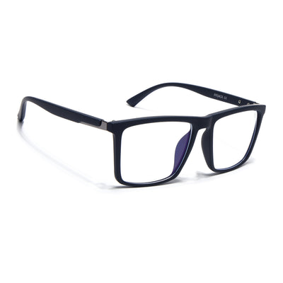 Eyejack Crossline Navy Blue Square Eyeglasses for Men & Women (2906FCL2113-C3)