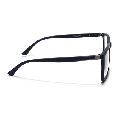Eyejack Crossline Navy Blue Square Eyeglasses for Men & Women (2906FCL2113-C3)