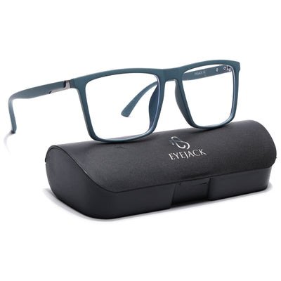 Eyejack Crossline Blue Square Eyeglasses for Men & Women (2906FCL2114-C4)