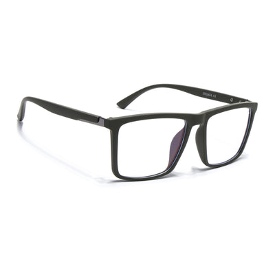 Eyejack Crossline Green Square Eyeglasses for Men & Women (2906FCL2115-C5)