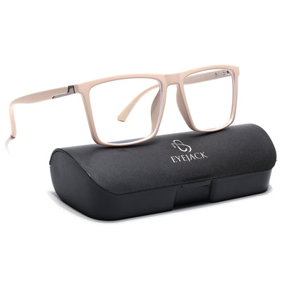 Eyejack Crossline Cream Square Eyeglasses for Men & Women (2906FCL2116-C6)