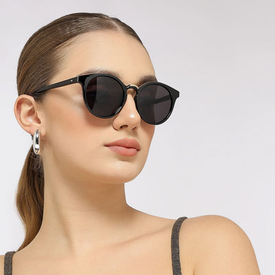 Eyejack Black & Golden Cateye Sunglasses for Women (30101CL885)