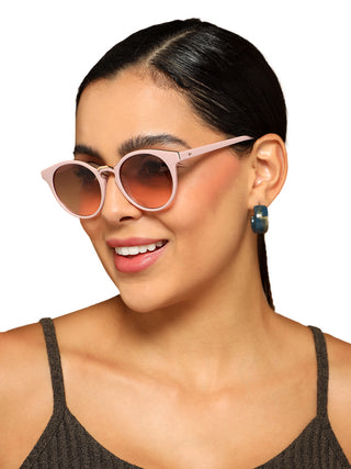 Eyejack Pink & Golden Cateye Sunglasses for Women (30101CL888)