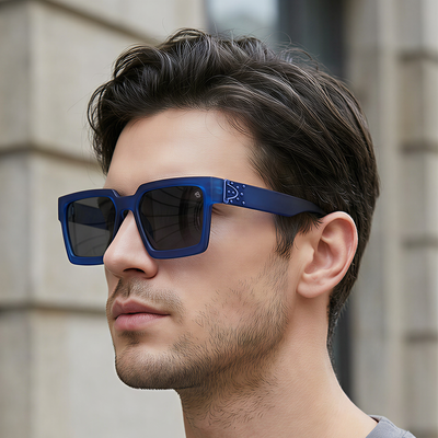 Eyejack Blue Square Sunglasses for Men & Women (1126CL1030)