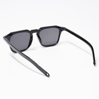 Eyejack Square Sunglasses for Men & Women (Black Lens | Shine Black Frame - 3327CL503-C1)