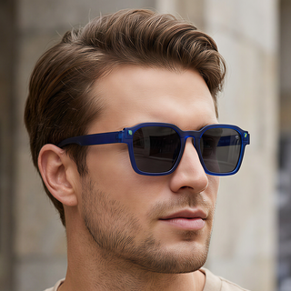 Eyejack Blue Square Sunglasses for Men & Women (5668CL1045)