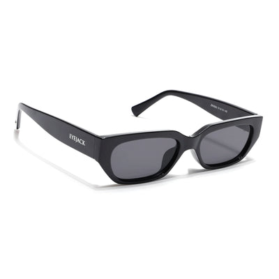 Eyejack Black Rectangle Sunglasses for Men & Women (3563CL982)