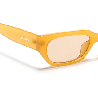 Eyejack Orange Rectengle Sunglasses for Men & Women (3563CL984)