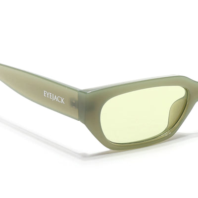 Eyejack Olive Rectangle Sunglasses for Men & Women (3563CL985)