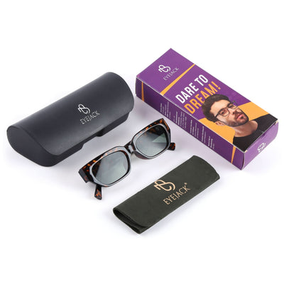 Eyejack Demi Brown Rectangle Sunglasses for Men & Women (3563CL989)