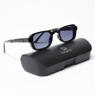 Eyejack Oval Sunglasses for Men & Women (Black Lens | Shine Black Frame - 3636CL500-C1)