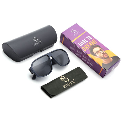 Eyejack Grey Wayfarer Polarized Sunglasses for Men & Women (3710PCL1203)