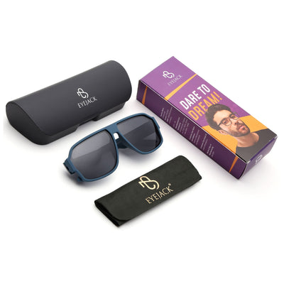 Eyejack Blue Wayfarer Polarized Sunglasses for Men & Women (3710PCL1204)