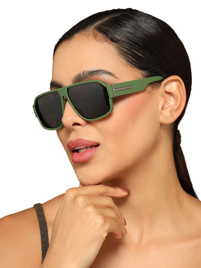 Eyejack Green Wayfarer Polarized Sunglasses for Men & Women (3710PCL1205)