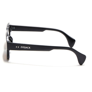 Eyejack Black Round Sunglasses for Men & Women (3717CL992)