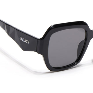 Eyejack Black Oversize Sunglasses for Women (3732CL994)