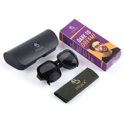 Eyejack Black Oversize Sunglasses for Women (3732CL994)