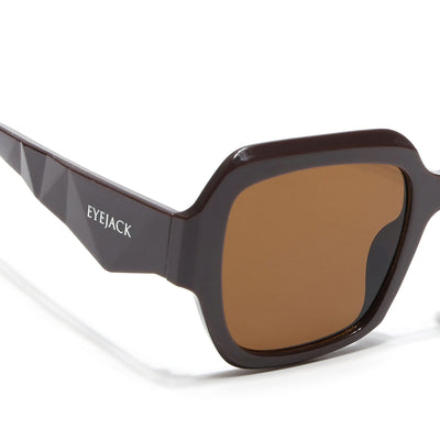 Eyejack Brown Oversize Sunglasses for Women (3732CL995)