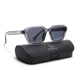 Eyejack Grey Square Sunglasses for Men & Women (3740CL1000)