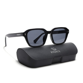 Eyejack Black Square Sunglasses for Men & Women (3740CL999)