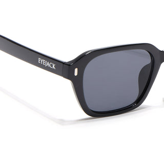 Eyejack Black Square Sunglasses for Men & Women (3740CL999)