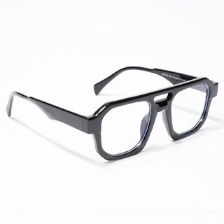 Eyejack Shine Black Square Eyeglasses for Men & Women (3753CL510-C1)