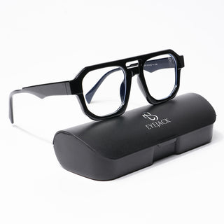 Eyejack Shine Black Square Eyeglasses for Men & Women (3753CL510-C1)