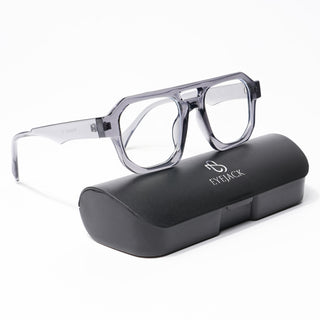 Eyejack Grey Square Eyeglasses for Men & Women (3753CL511-C2)