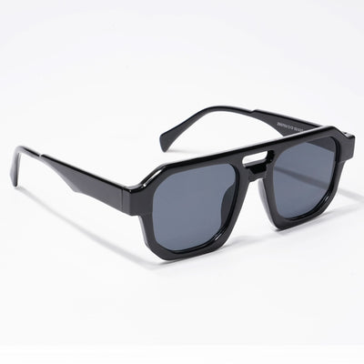 Eyejack Solar Square Sunglasses for Men & Women (Black Lens | Shine Black Frame - 3753CL506-C1)