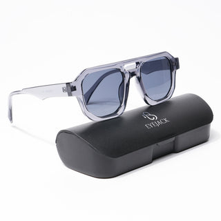 Eyejack Square Sunglasses for Men & Women (Grey Lens | Grey Frame - 3753CL507-C2)