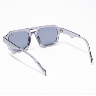 Eyejack Square Sunglasses for Men & Women (Grey Lens | Grey Frame - 3753CL507-C2)